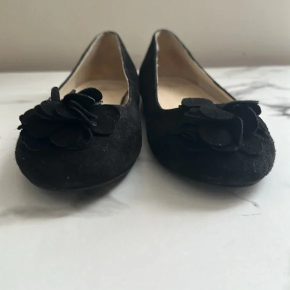 Pre owned J.Jill Elegant Black Floral Women's Flats - Picture 2 of 16